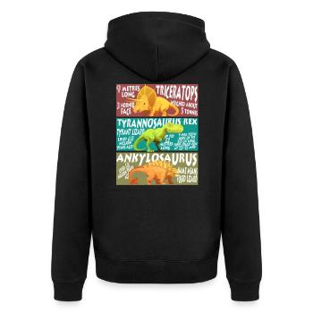 Dinosaurier Dino Saurier Tier Reptil Geschenk - Unisex Premium Bio Zip Hoodie - Schwarz - Hinten - Nico (187cm)
