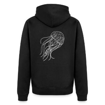 Méduse Méduse Méduse Mer Lac Cadeau Animal Tendance - Veste à capuche bio Premium Unisexe - noir - Dos - Nico (187cm)