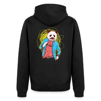 Pandabär - Unisex Premium Bio Zip Hoodie - Schwarz - Hinten - Nico (187cm)