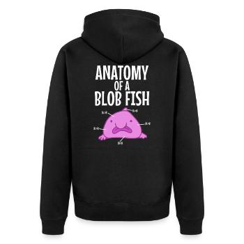 Poisson blob anatomie - Veste à capuche bio Premium Unisexe - noir - Dos - Nico (187cm)