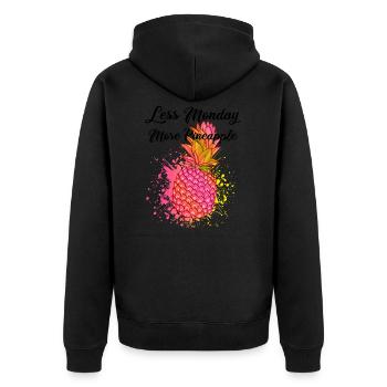 Ananas plus drôle, moins lundi - Veste à capuche bio Premium Unisexe - noir - Dos - Nico (187cm)