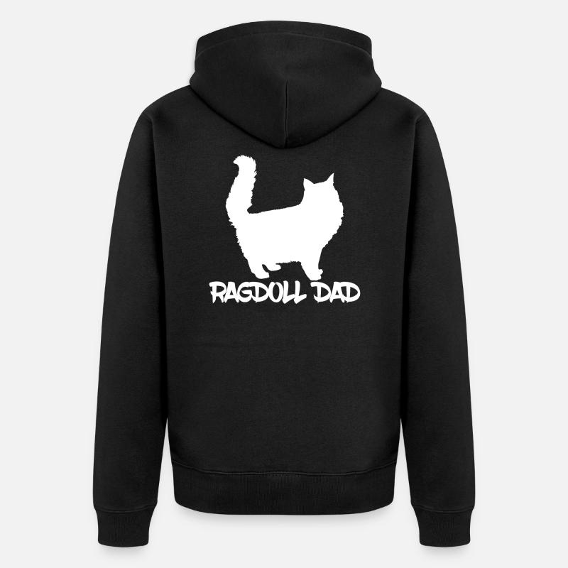 Idée cadeau papa Ragdoll - Veste à capuche bio Premium Unisexe - noir