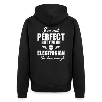 Je ne suis pas parfait, mais un électricien - Veste à capuche bio Premium Unisexe - noir - Dos - Nico (187cm)