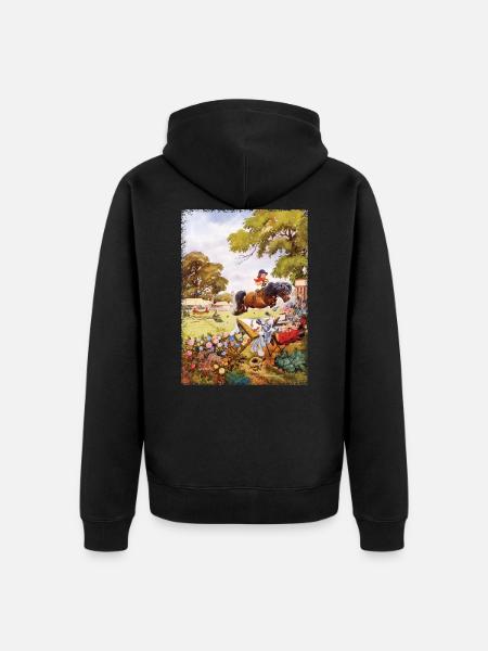 PoneyTurnoi Thelwell Dessin - Veste à capuche bio Premium Unisexe - noir