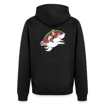 Furet Riding Unicorn - Funny Cute Magical Pet - Veste à capuche bio Premium Unisexe - noir - Dos - Nico (187cm)