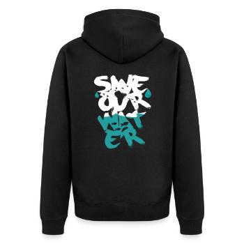 Sauvez notre eau - Eau - Veste à capuche bio Premium Unisexe - noir - Dos - Nico (187cm)
