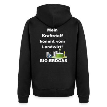 Le mien vient de l’agriculteur - Veste à capuche bio Premium Unisexe - noir - Dos - Nico (187cm)