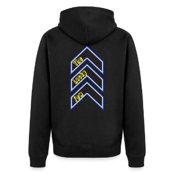 Les chanceux - syndrome de Down - Veste à capuche bio Premium Unisexe - noir - Dos - Nico (187cm)