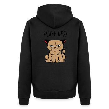 Sarkasmus Katze Hasse Menschen Böse Witz Geschenke - Unisex Premium Bio Zip Hoodie - Schwarz - Hinten - Nico (187cm)
