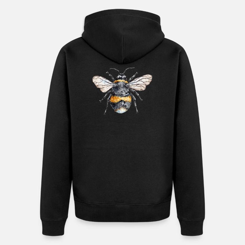 Abeille heureuse - Veste à capuche bio Premium Unisexe - noir