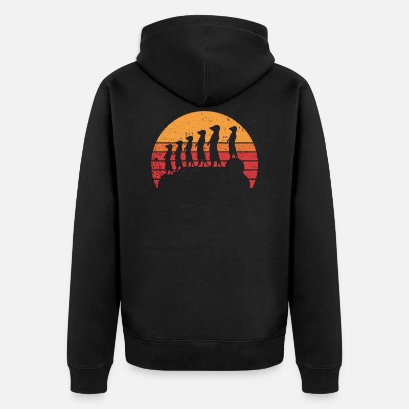 Suricate silhouette de suricate - Veste à capuche bio Premium Unisexe - noir