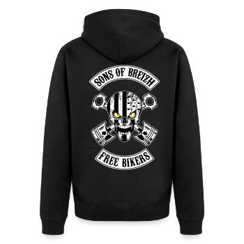 Sons of Breizh free bikers - Veste à capuche bio Premium Unisexe - noir - Dos - Nico (187cm)