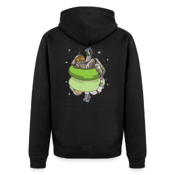 Pool Party Astronaut - Summer Space - Unisex Premium Organic Zip Hoodie - black - Back - Nico (187cm)