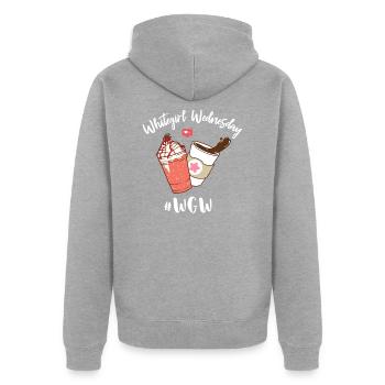 Whitegirl Wednesday #WGW IceCream Choco Heart Cute - Unisex Premium Organic Zip Hoodie - heather grey - Back - Nico (187cm)