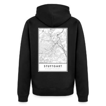 Carte de Stuttgart Carte de la ville - Veste à capuche bio Premium Unisexe - noir - Dos - Nico (187cm)