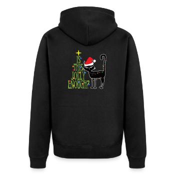 Anti Noël chat Ugly Christmas Cadeaux - Veste à capuche bio Premium Unisexe - noir - Dos - Nico (187cm)