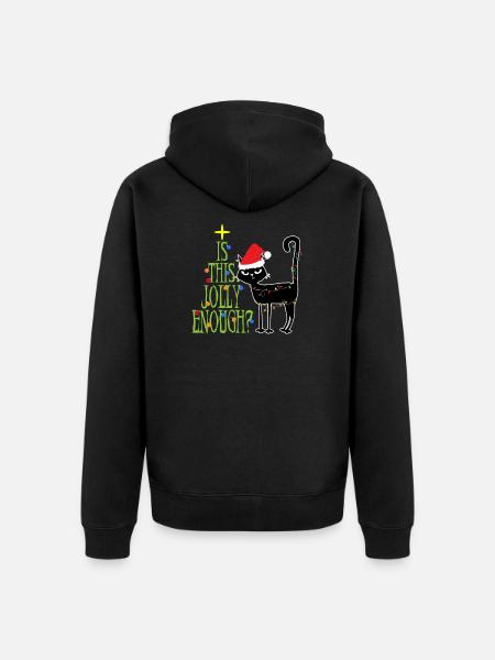 Anti Christmas Cat Ugly Christmas Gifts - Unisex Premium Organic Zip Hoodie - 