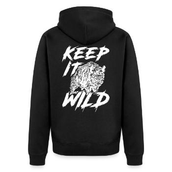 2reborn keep it chasseur de sanglier, cerf jaege - Veste à capuche bio Premium Unisexe - noir - Dos - Nico (187cm)