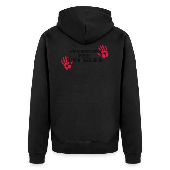 Kindergarten - Unisex Premium Bio Zip Hoodie - Schwarz - Hinten - Nico (187cm)