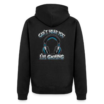 Can’t Hear You I’m Gaming - Gamer Headset Sound - Veste à capuche bio Premium Unisexe - noir - Dos - Nico (187cm)