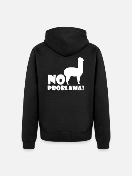 Cool Alpaca No Prob Lama Meme Fun saying poison - Unisex Premium Organic Zip Hoodie - black
