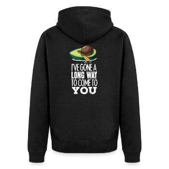 Drôle d'avocat conduisant un fruit de bateau de pêche - Veste à capuche bio Premium Unisexe - noir - Dos - Nico (187cm)