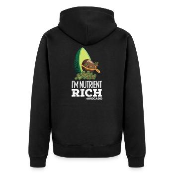 Drôle de fruit d'avocat riche en vitamines nutritives - Veste à capuche bio Premium Unisexe - noir - Dos - Nico (187cm)