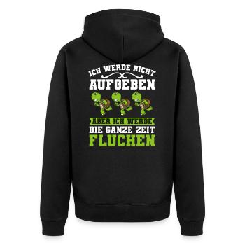 Laufen Ich Werde Nicht Aufgeben Läufer Schildkröte - Unisex Premium Bio Zip Hoodie - Schwarz - Hinten - Nico (187cm)