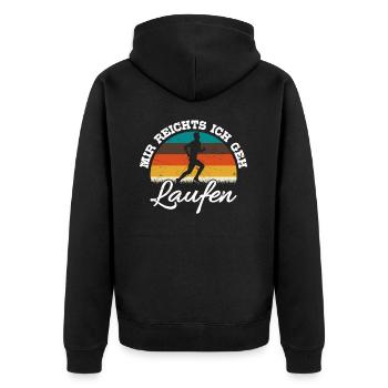 Mir reichts ich geh Laufen lustiges Jogging Motiv - Unisex Premium Bio Zip Hoodie - Schwarz - Hinten - Nico (187cm)