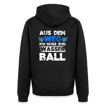 Wasserballer Spruch Wasserball - Unisex Premium Bio Zip Hoodie - Schwarz - Hinten - Nico (187cm)