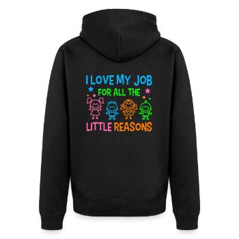 Educators children crawling group childminder daycare - Unisex Premium Organic Zip Hoodie - black - Back - Nico (187cm)
