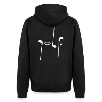Golf - lustiges Golfspieler-Geschenk - Unisex Premium Bio Zip Hoodie - Schwarz - Hinten - Nico (187cm)