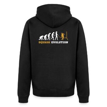 Squash Squashspieler Evolution Geschenk - Unisex Premium Bio Zip Hoodie - Schwarz - Hinten - Nico (187cm)
