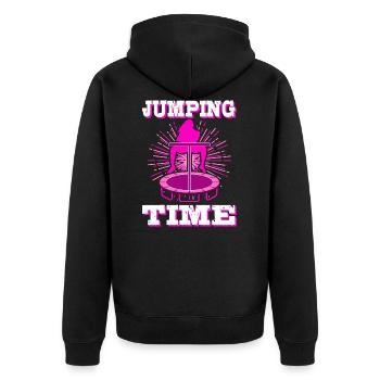 Saut trampoline tendance sport fitness sport saut - Veste à capuche bio Premium Unisexe - noir - Dos - Nico (187cm)