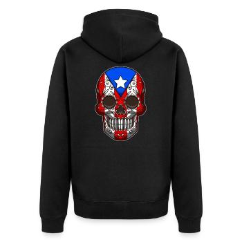 Puerto Rico Sugar Skull - Dia De Los Muertos - Veste à capuche bio Premium Unisexe - noir - Dos - Nico (187cm)