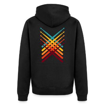 Drummer Drummer Drumsticks Retro - Unisex Premium Organic Zip Hoodie - black - Back - Nico (187cm)