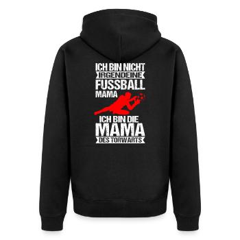 Torwart Mama Torhüter Mutter Fußball Frauen - Unisex Premium Bio Zip Hoodie - Schwarz - Hinten - Nico (187cm)