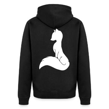Fox vixen silhouette forest spirit gift - Unisex Premium Organic Zip Hoodie - black - Back - Nico (187cm)