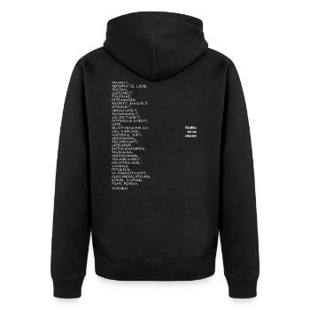 Gegen Rechts, Gegen Nazis. Rechts ist es einsam - Unisex Premium Bio Zip Hoodie - Schwarz - Hinten - Nico (187cm)