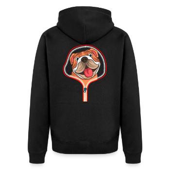 BULLDOG ANGLAIS chien ZIP cadeau pour chiens - Veste à capuche bio Premium Unisexe - noir - Dos - Nico (187cm)