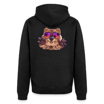 Cool Quokka - Veste à capuche bio Premium Unisexe - noir - Dos - Nico (187cm)