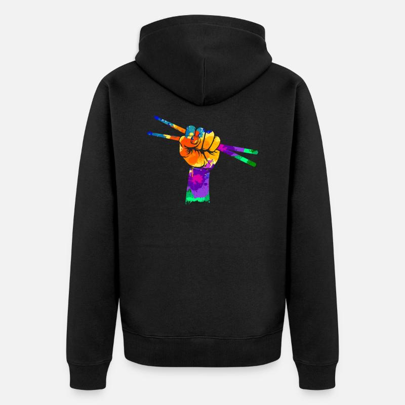 Batteur pilons poing cadeau - Veste à capuche bio Premium Unisexe - noir