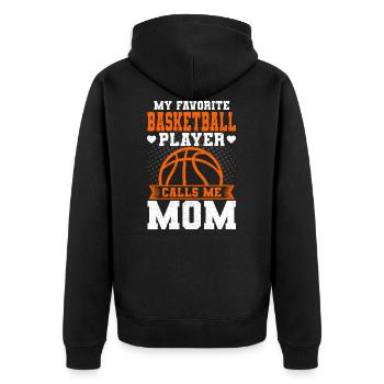 Idée de cadeau de basket-ball maman - Veste à capuche bio Premium Unisexe - noir - Dos - Nico (187cm)