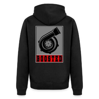 Boosted turbo turbocharger - Unisex Premium Organic Zip Hoodie - black - Back - Nico (187cm)