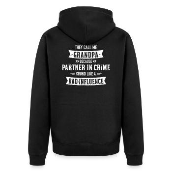 Papy - Veste à capuche bio Premium Unisexe - noir - Dos - Nico (187cm)
