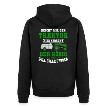 Landwirt Landwirtschaft Traktor Gülle Feld Bauer - Unisex Premium Bio Zip Hoodie - Schwarz - Hinten - Nico (187cm)
