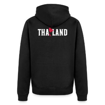 Thailand - Unisex Premium Bio Zip Hoodie - Schwarz - Hinten - Nico (187cm)
