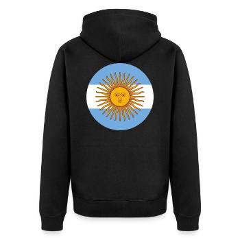 Argentinien - Unisex Premium Bio Zip Hoodie - Schwarz - Hinten - Nico (187cm)