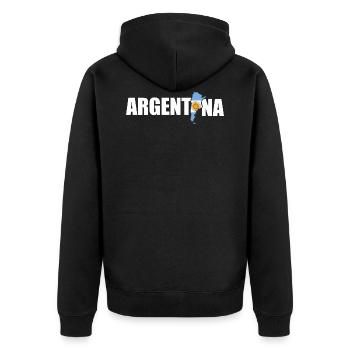 Argentinien - Unisex Premium Bio Zip Hoodie - Schwarz - Hinten - Nico (187cm)
