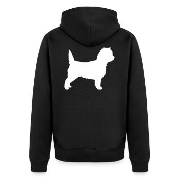 Cairn Terrier - Unisex Premium Bio Zip Hoodie - Schwarz - Hinten - Nico (187cm)